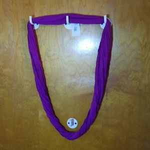 Magenta purple infinity scarf with twist